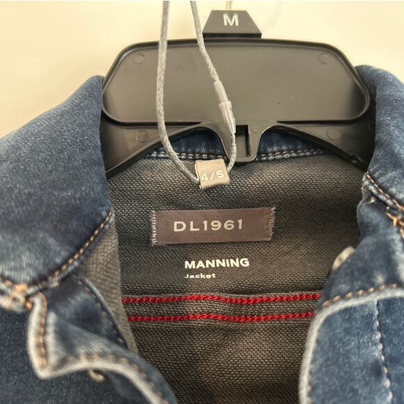 NWT DL1961 Girls Manning Dark Wash Knit Denim Jean Jacket – Girls Size 4/5 - Picture 5 of 7